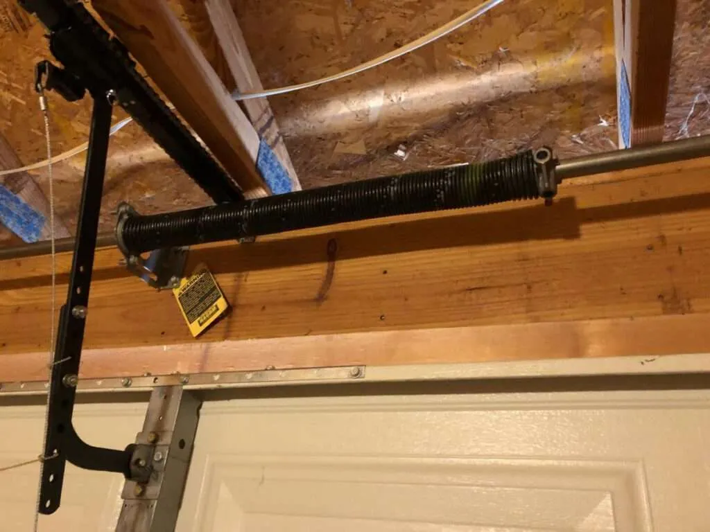 Garage door spring replaced