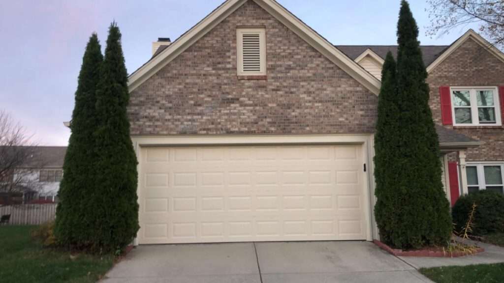 Garage door installed outside view