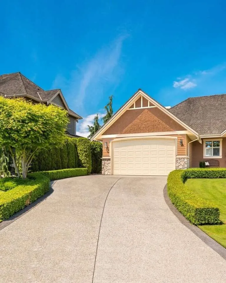 Home with double garage door
