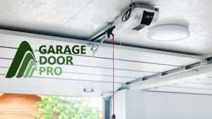 Automatic garage door opener mounted on ceiling