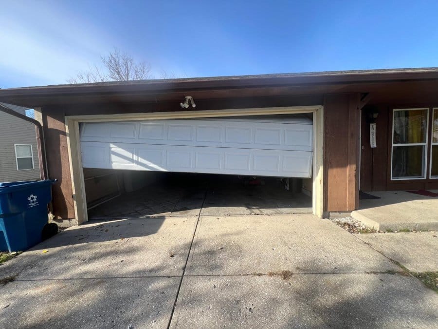 Garage door off track
