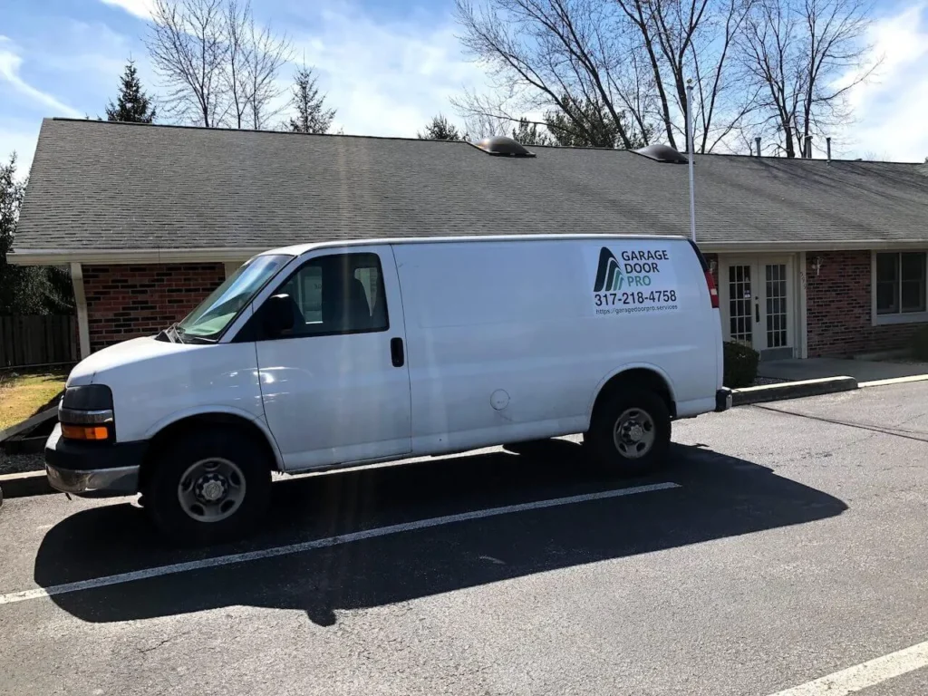 Garage Door Pro van outside of the office in Carmel