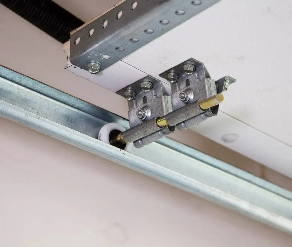 Garage door roller long installed