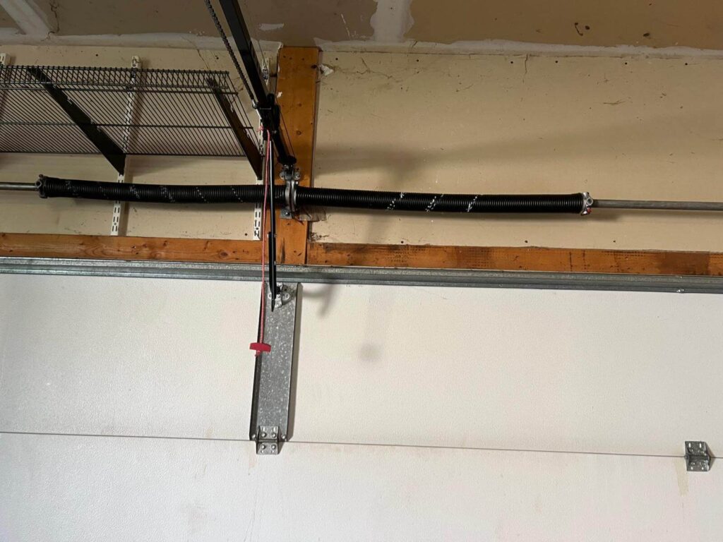 Garage door torsion spring replaced